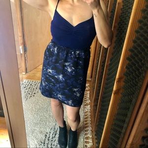 Navy Ruched Mini Dress - Silence + Noise